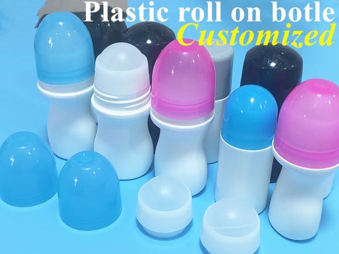 Wholesale Cheap 30ml 50ml 60ml HDPE Plastic White Plastic Deodorant Essential Oil Roll on Bottle with Roller Ball