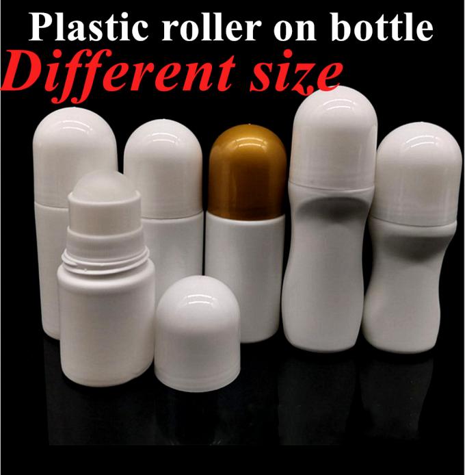 Wholesale Cheap 30ml 50ml 60ml HDPE Plastic White Plastic Deodorant Essential Oil Roll on Bottle with Roller Ball