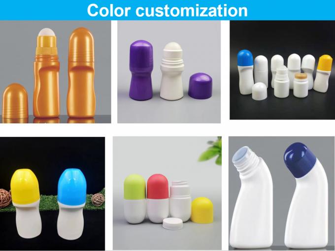 Wholesale Cheap 30ml 50ml 60ml HDPE Plastic White Plastic Deodorant Essential Oil Roll on Bottle with Roller Ball