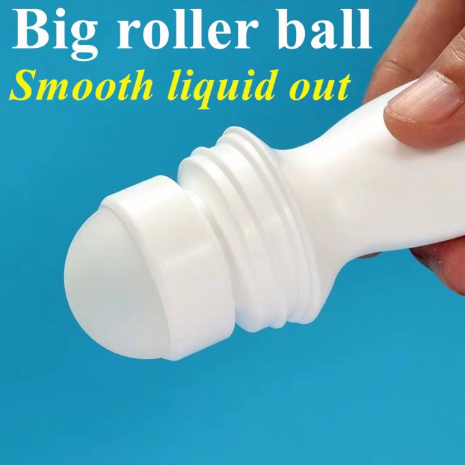Wholesale Cheap 30ml 50ml 60ml HDPE Plastic White Plastic Deodorant Essential Oil Roll on Bottle with Roller Ball