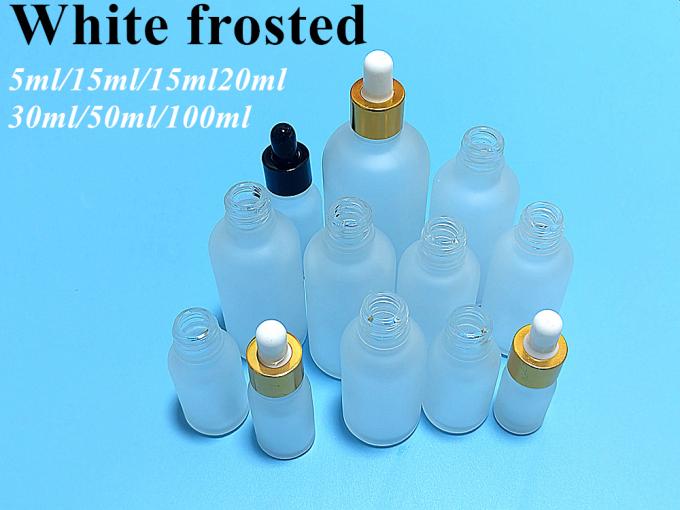 5ml 10ml 15ml 20ml 30ml 50ml 100ml Essential Oil Bottle Frosted White Glass Bottle with Glass Pipette