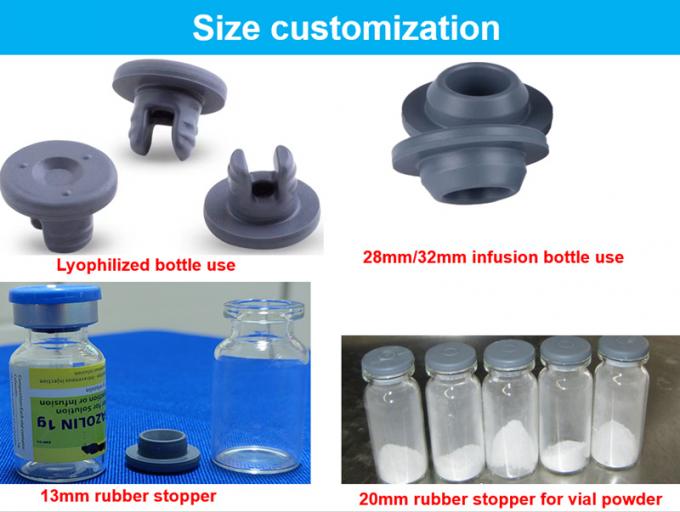 13mm 20mm Grey Medical Butyl Vial Rubber Stopper for USP Glass Infusion Bottle Closures