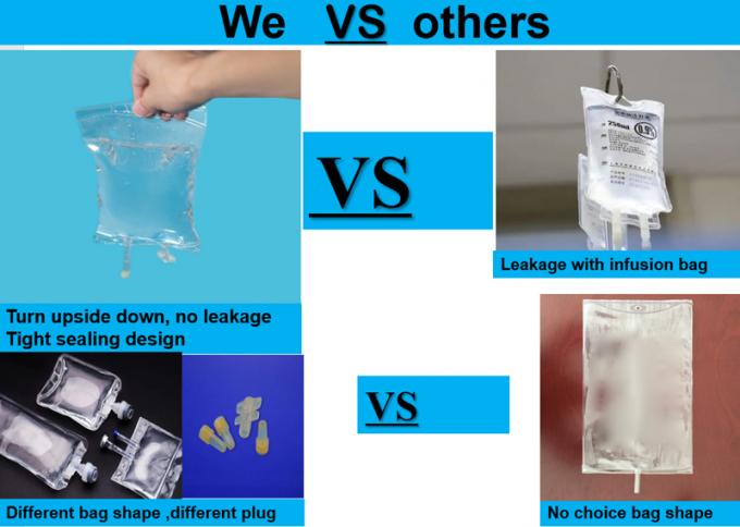 2000ml 3000ml 5000ml Drug Medical Liquid Butterfly Twist off Empty PVC Infusion Bags