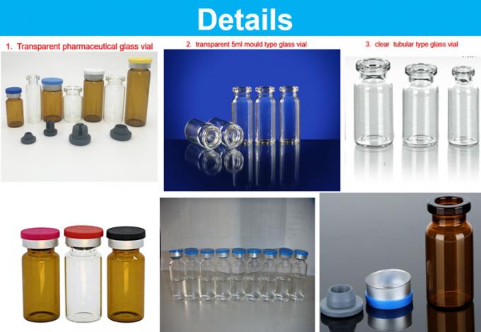 Hot Sale 5ml 7ml10ml 15ml 20ml Amber Clear Sterile Injection Molded Glass Vials with Butyl Rubber Stopper
