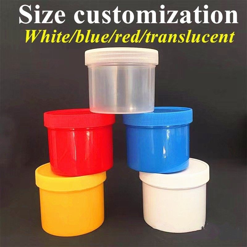 কাস্টমাইজেশন 150ml 250ml 500ml 950ml 1000ml সাদা কালো খালি নীল স্বচ্ছ পিপি কসমেটিক ক্রিম ক্যাপ সহ জার