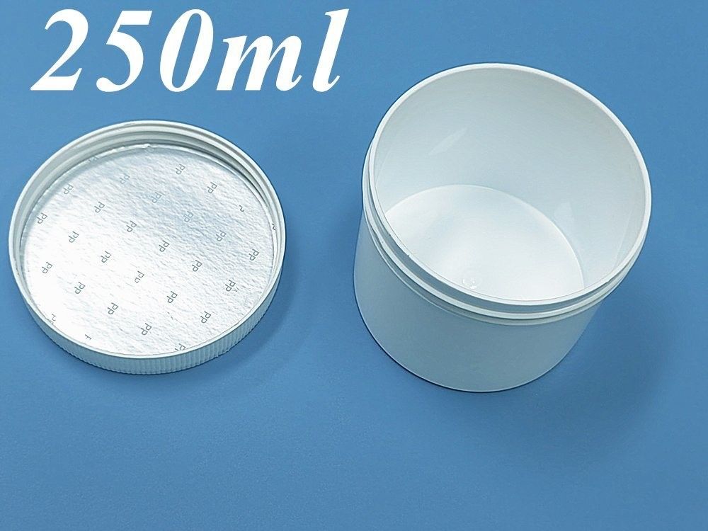 প্রশস্ত মুখ 150g 250g 500g 1000g সাদা কালো নীল ঠোঁট মলম স্ক্রাব ধারক খালি বৃত্তাকার পিপি প্লাস্টিকের মলম কসমেটিক জার