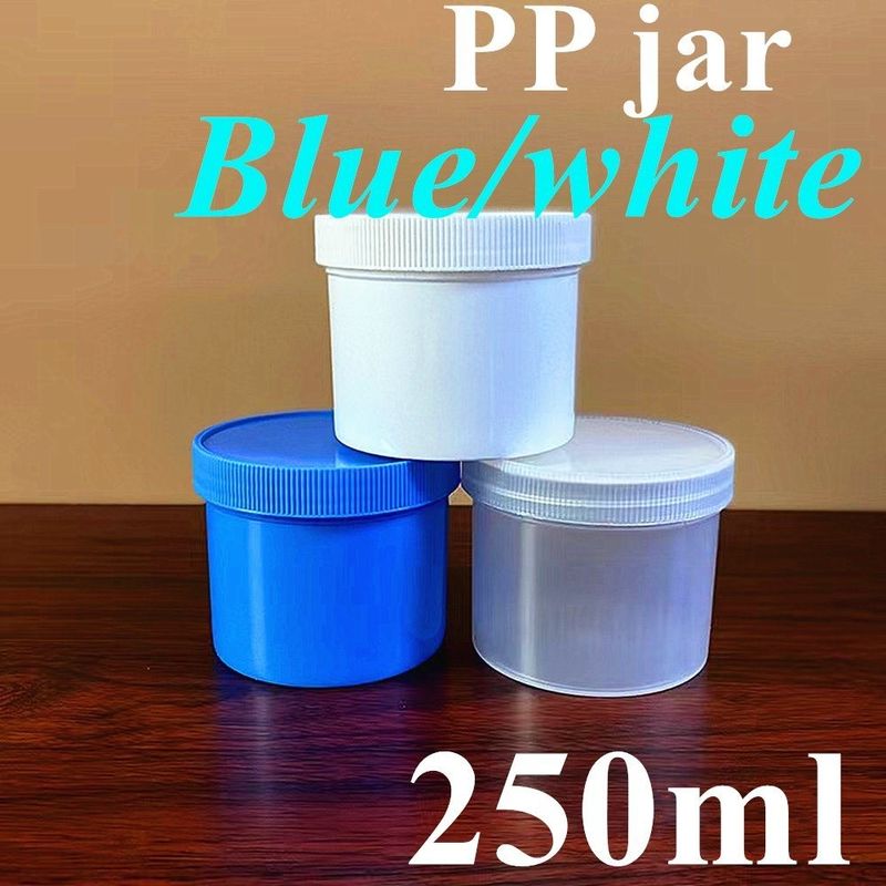 12oz 16oz 6oz 8oz 150ml 250g 500g সাদা পরিষ্কার কালো লাল নীল বৃত্তাকার প্রশস্ত মুখের পিপি প্লাস্টিকের কসমেটিক মলম জার
