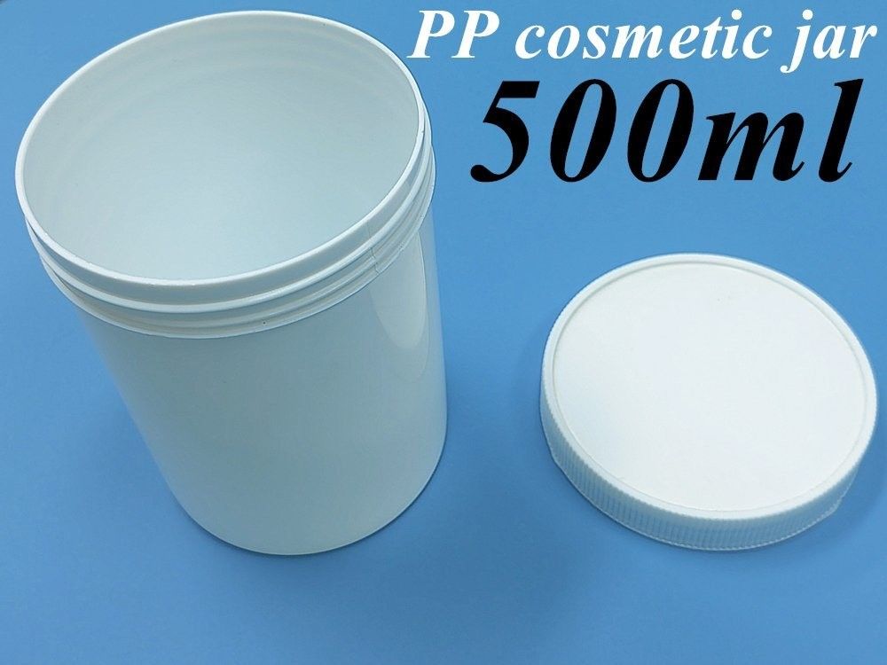 কসমেটিক প্যাকেজিংয়ের জন্য 250g 500g খালি সাদা প্লাস্টিকের ক্রিম জার কন্টেইনার গোলাকার ক্রিম জার পিপি মলম প্লাস্টিকের জার
