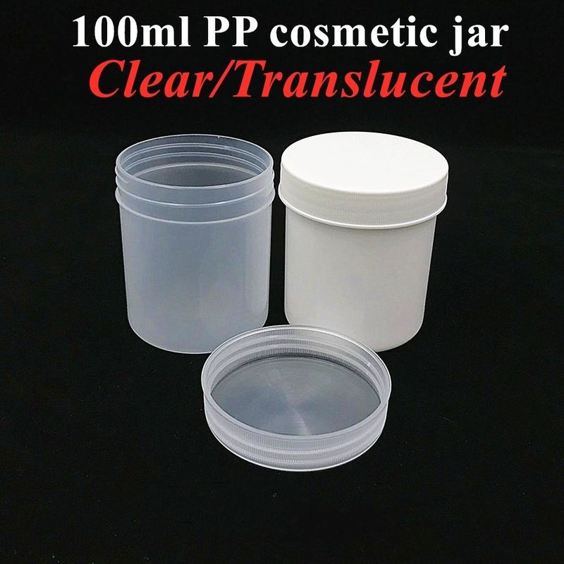 150ml 250ml 500ml White Black blue translucent Plastic Cosmetic Container PP Cream Jar Protein Powder PP jar