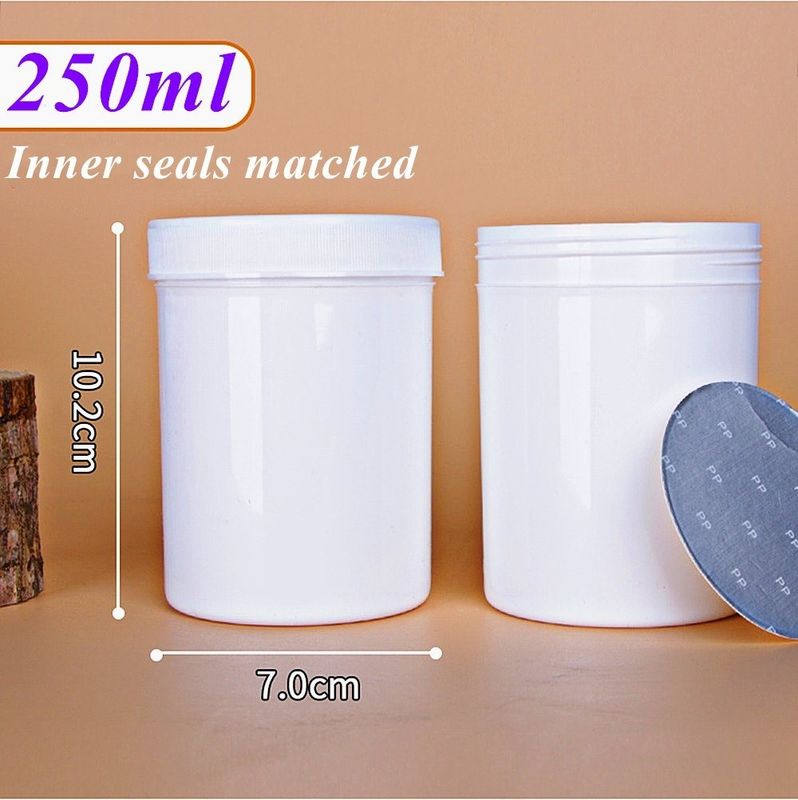 150ml 250ml 500ml White Black blue translucent Plastic Cosmetic Container PP Cream Jar Protein Powder PP jar