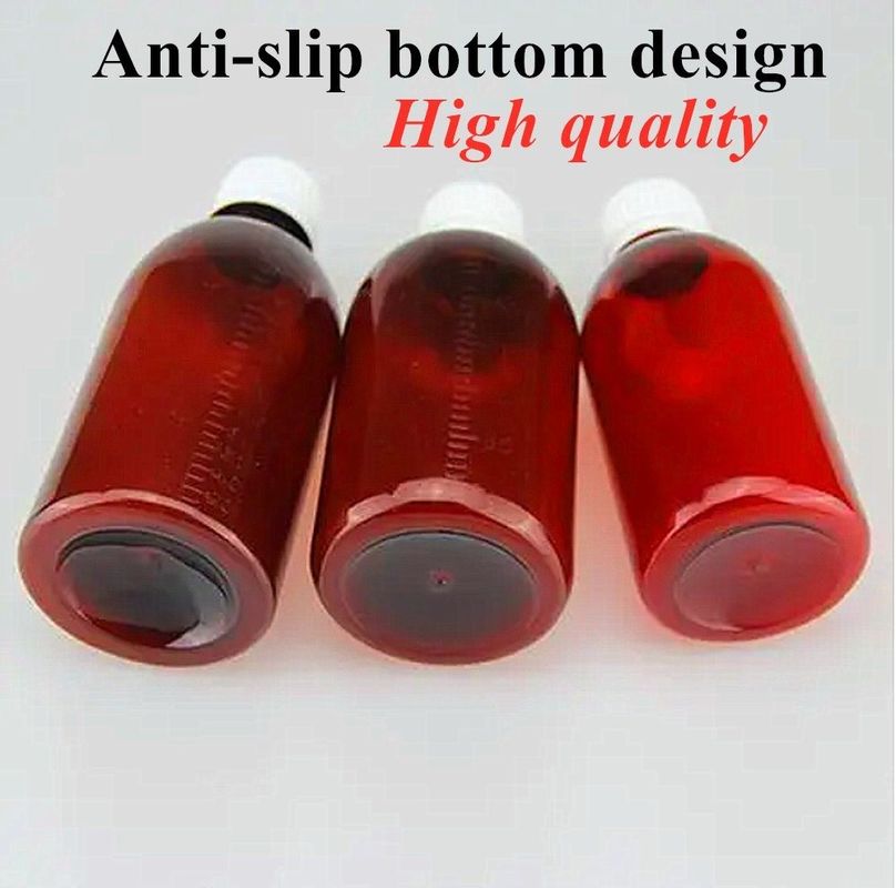 100ml 120ml 150ml 200L কাস্টমাইজড খালি প্লাস্টিকের অ্যাম্বার সিরাপ বোতল মৌখিক তরল ওষুধ পোষা প্রাণীর পাত্রে কাশি সিরাপ বোতল