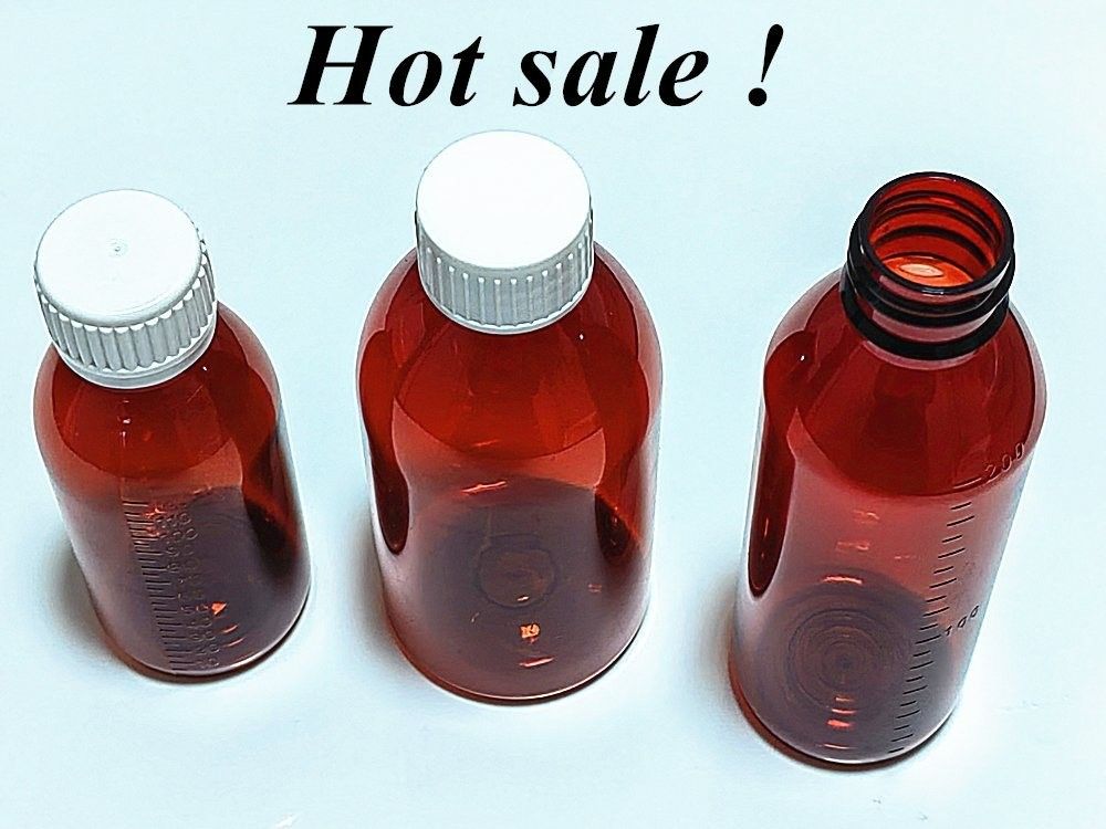 3oz 4oz 5oz অ্যাম্বার পেট কাশি সিরাপ তরল বোতল বৃত্তাকার ঔষধ মৌখিক তরল সিরাপ CRC স্ক্রু ক্যাপ সঙ্গে বোতল