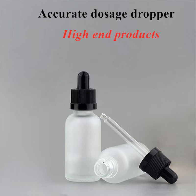 20ml 30ml50ml 2oz কসমেটিক ব্যক্তিগত যত্ন চোখ অপরিহার্য তেল গ্লাস হোয়াইট ফ্রস্টড ড্রপপার বোতল ড্রপপার ক্যাপ সহ