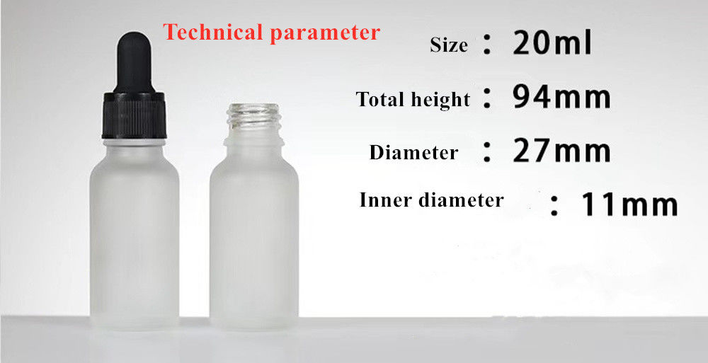 20ml 30ml50ml 2oz কসমেটিক ব্যক্তিগত যত্ন চোখ অপরিহার্য তেল গ্লাস হোয়াইট ফ্রস্টড ড্রপপার বোতল ড্রপপার ক্যাপ সহ