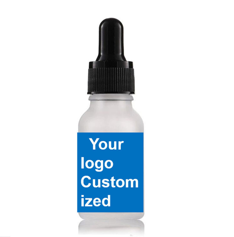 বিলাসবহুল 1oz 2oz 10ml 15ml 20ml 30ml 50ml খালি বৃত্তাকার ত্বকের যত্ন সিরাম অপরিহার্য তেল চোখ সাদা ফ্রিজড গ্লাস ড্রপপার বোতল