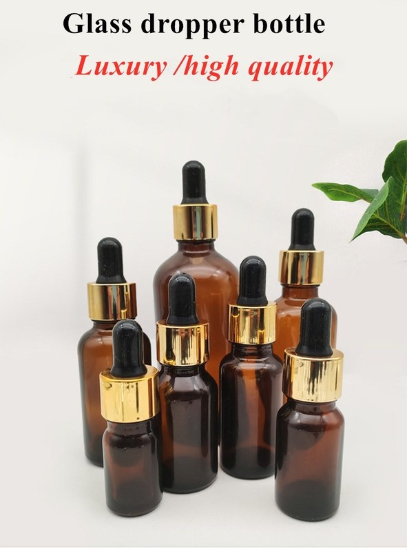 গরম বিক্রয় 5 মিলি 10 মিলি 15 মিলি 30 মিলি 50 মিলি অ্যাম্বার সিরাম প্রয়োজনীয় তেল বোতল গ্লাস ড্রপপার বোতল
