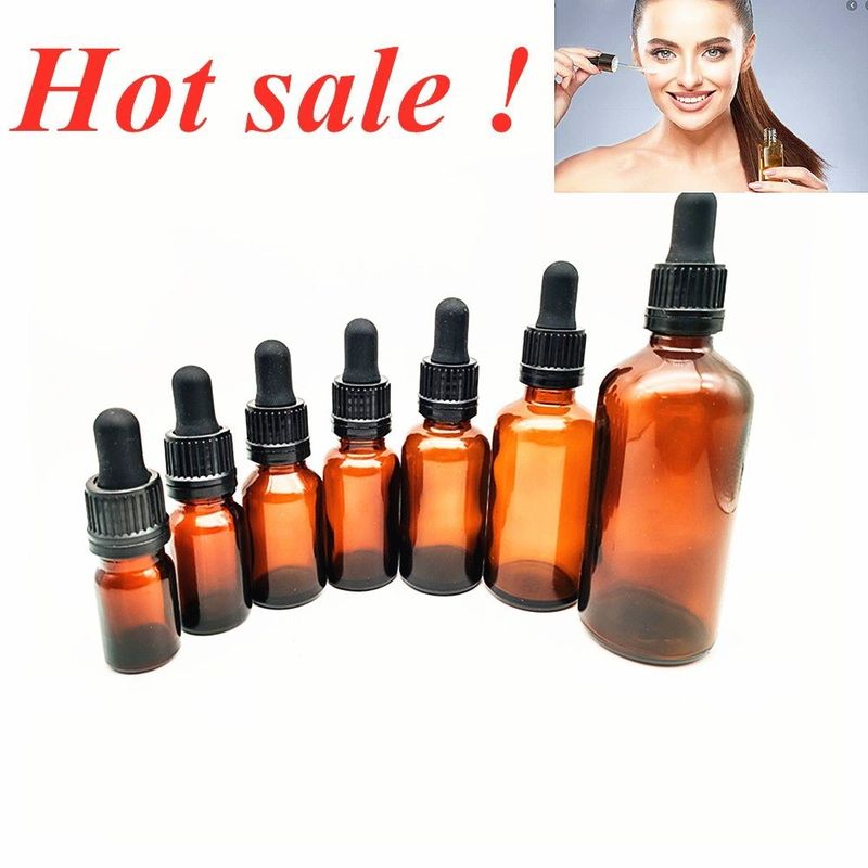 অপরিহার্য তেল প্যাকেজিং 1OZ 2OZ 20ml 30ml 50ml অ্যাম্বার অপরিহার্য তেল সিরাম শিশু প্রতিরোধক ক্যাপ সহ গ্লাস ড্রপপার বোতল