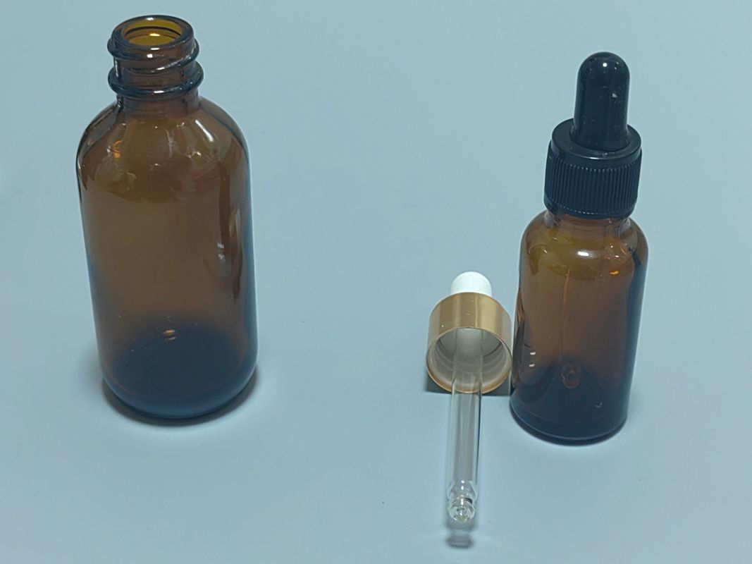 অপরিহার্য তেল প্যাকেজিং 1OZ 2OZ 20ml 30ml 50ml অ্যাম্বার অপরিহার্য তেল সিরাম শিশু প্রতিরোধক ক্যাপ সহ গ্লাস ড্রপপার বোতল