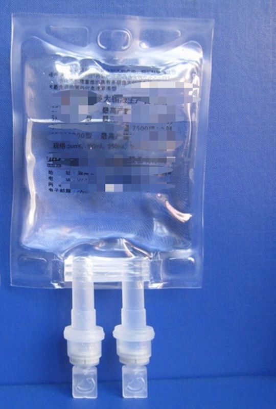 ল্যাবরেটরি ভেটেরিনারি হাসপাতাল 100ml 250ml সিঙ্গল পোর্ট নন-পিভিসি মেডিকেল ইনফিউশন ব্যাগ IV ফ্লুইড সলিউশন ব্যাগ