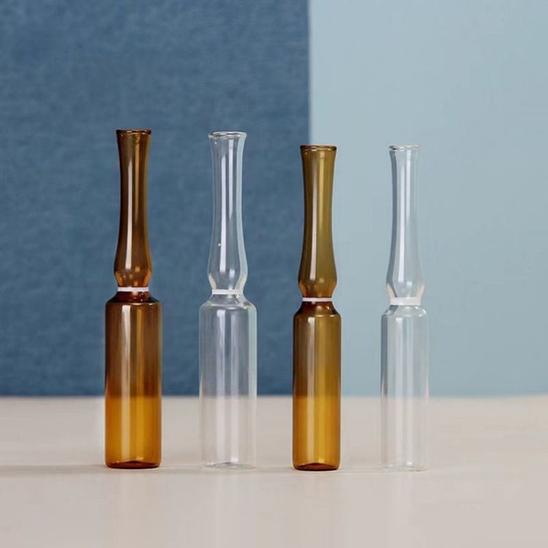 1ml 2ml 5ml Breaking Ring Transparent Amber Glass Ampoule USP I ফার্মাসিউটিক্যাল প্যাকেজিং আইএসও স্ট্যান্ডার্ডের সাথে গ্লাস এম্পুল