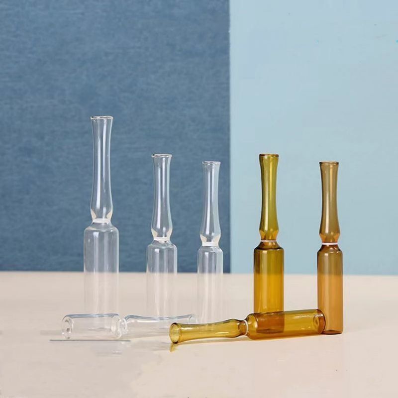 1ml 2ml 5ml Breaking Ring Transparent Amber Glass Ampoule USP I ফার্মাসিউটিক্যাল প্যাকেজিং আইএসও স্ট্যান্ডার্ডের সাথে গ্লাস এম্পুল