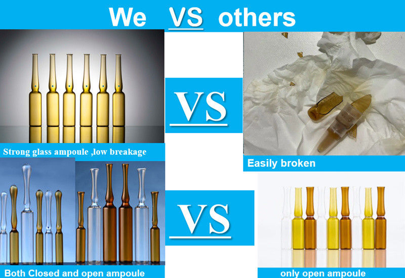 1ml 2ml 5ml 10ml YBB USP ইনজেকশনের জন্য খালি বোরোসিলিক্যাট গ্লাস এম্পুলস Pharmac এর জন্য স্বচ্ছ অ্যাম্বার গ্লাস এম্পুল