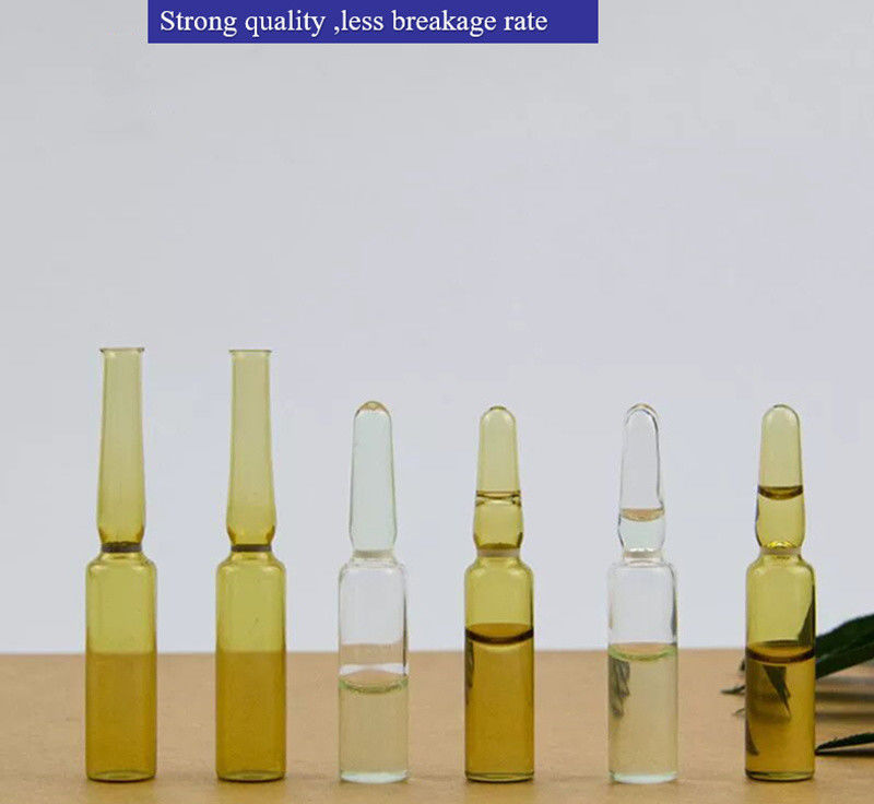 1ml 2ml 5ml 10ml YBB USP ইনজেকশনের জন্য খালি বোরোসিলিক্যাট গ্লাস এম্পুলস Pharmac এর জন্য স্বচ্ছ অ্যাম্বার গ্লাস এম্পুল
