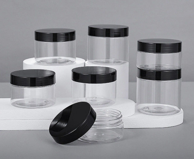 Food-Grade PET Transparent Sealed Jar with Lid Sealing Gasket , Moisture-Proof Biscuit Storage Plastic Jar
